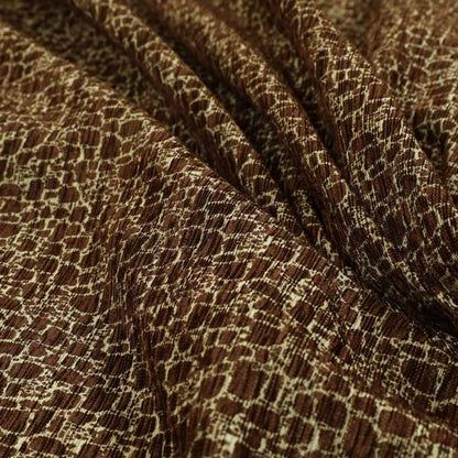 Ketu Collection Of Woven Chenille Pebble Stone Effect Pattern Brown Colour Furnishing Fabrics CTR-426 - Made To Measure Curtains