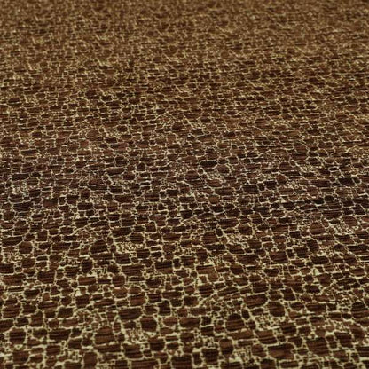 Ketu Collection Of Woven Chenille Pebble Stone Effect Pattern Brown Colour Furnishing Fabrics CTR-426 - Roman Blinds