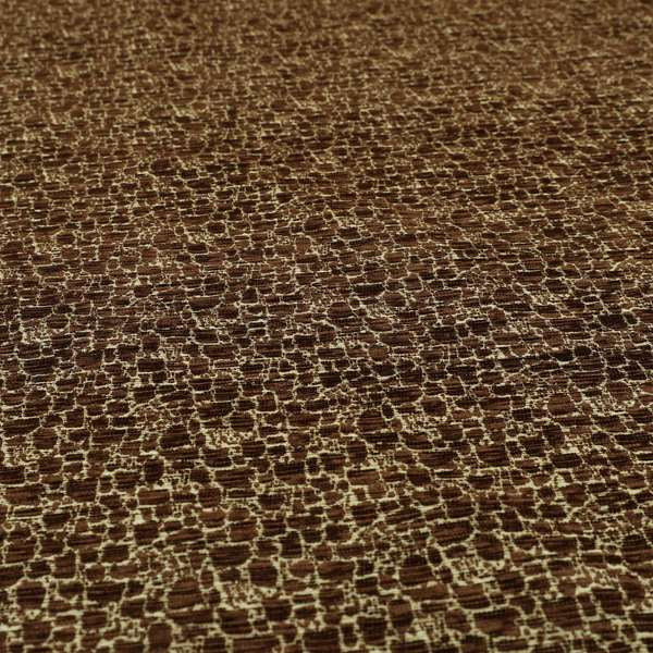 Ketu Collection Of Woven Chenille Pebble Stone Effect Pattern Brown Colour Furnishing Fabrics CTR-426