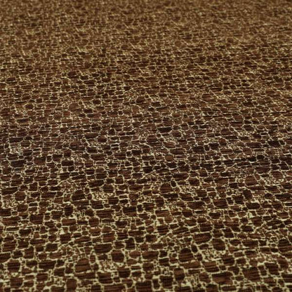 Ketu Collection Of Woven Chenille Pebble Stone Effect Pattern Brown Colour Furnishing Fabrics CTR-426