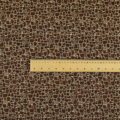 Ketu Collection Of Woven Chenille Pebble Stone Effect Pattern Brown Colour Furnishing Fabrics CTR-426