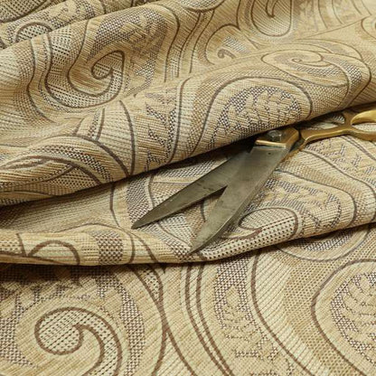 Ketu Collection Of Woven Chenille Floral Beige Colour Furnishing Fabrics CTR-427 - Handmade Cushions