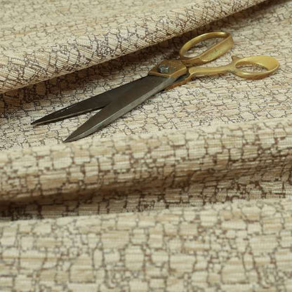 Ketu Collection Of Woven Chenille Pebble Stone Effect Pattern Beige Colour Furnishing Fabrics CTR-429 - Roman Blinds