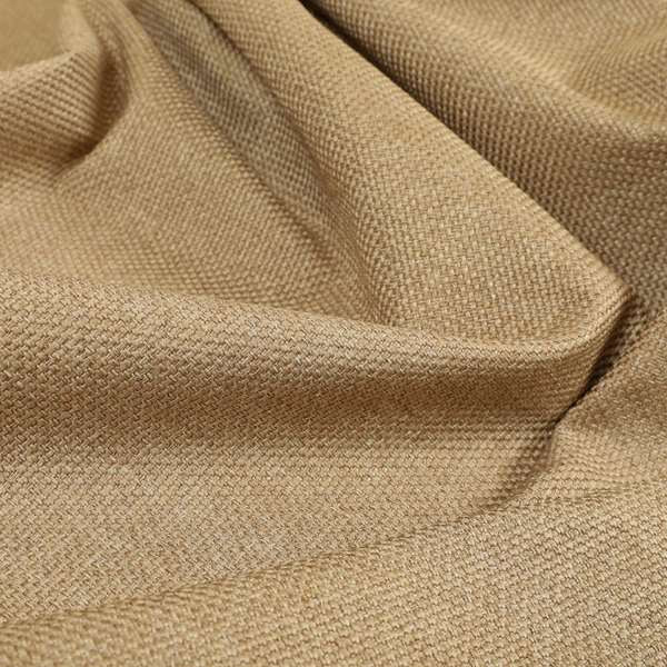 Astro Textured Basket Weave Plain Gold Colour Upholstery Fabric CTR-43