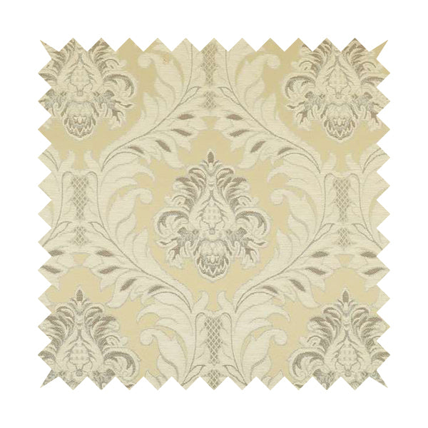 Sultan Collection Damask Floral Pattern Silver Shine Effect Colour Upholstery Fabric CTR-432 - Made To Measure Curtains