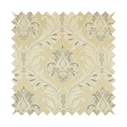 Sultan Collection Damask Floral Pattern Silver Shine Effect Colour Upholstery Fabric CTR-432 - Made To Measure Curtains