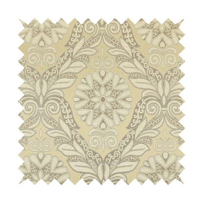 Sultan Collection Damask Floral Pattern Silver Shine Effect Colour Upholstery Fabric CTR-434 - Roman Blinds