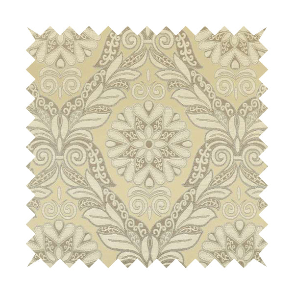 Sultan Collection Damask Floral Pattern Silver Shine Effect Colour Upholstery Fabric CTR-434 - Made To Measure Curtains