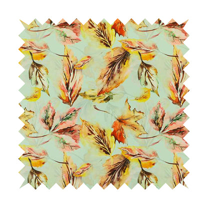 Freedom Printed Velvet Fabric Autumn Leafs Floral Theme Upholstery Fabric CTR-438 - Handmade Cushions