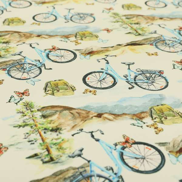 Freedom Printed Velvet Fabric Cycle Outdoors Nature Pattern Upholstery Fabrics CTR-439 - Handmade Cushions