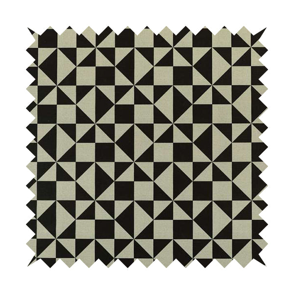 Freedom Printed Velvet Fabric Black White Geometric Modern Pattern Upholstery Fabric CTR-442 - Made To Measure Curtains