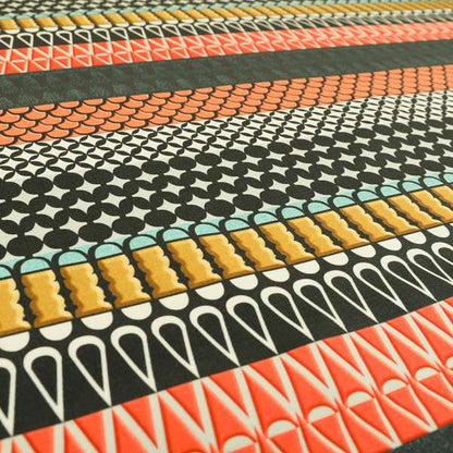 Freedom Printed Velvet Fabric Geometric Striped Colour Pattern Upholstery Fabrics CTR-444 - Handmade Cushions