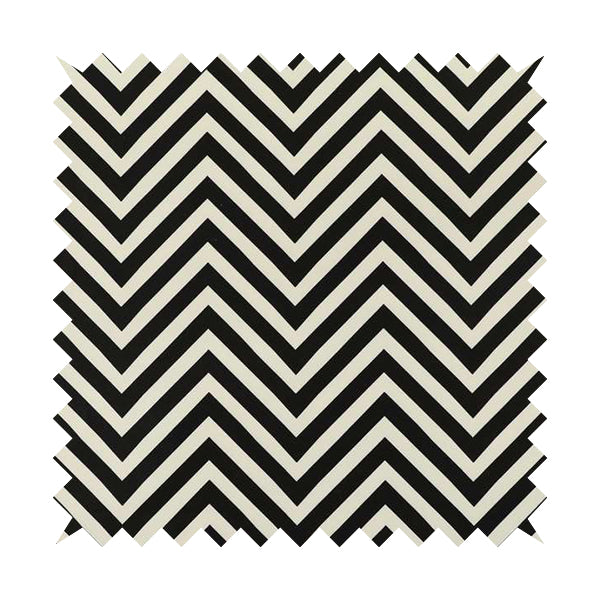 Freedom Printed Velvet Fabric Black White Chevron Stripe Pattern Upholstery Fabrics CTR-449 - Roman Blinds