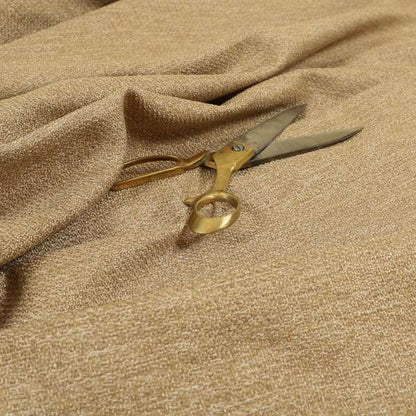 Allegra Metallic Plain Textured Weave Gold Colour Upholstery Fabric CTR-45