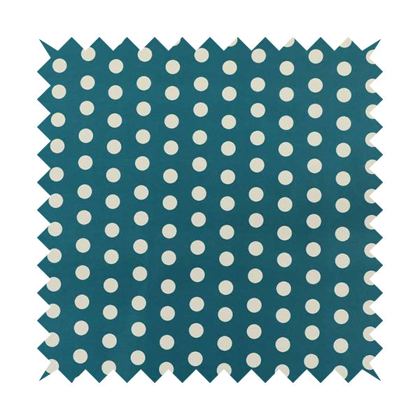 Freedom Printed Velvet Fabric Blue White Dotted Spots Pattern Upholstery Fabrics CTR-450 - Roman Blinds