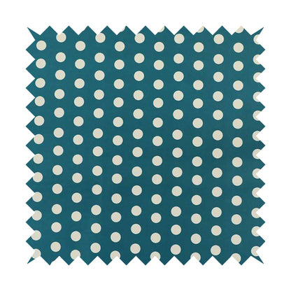 Freedom Printed Velvet Fabric Blue White Dotted Spots Pattern Upholstery Fabrics CTR-450 - Roman Blinds