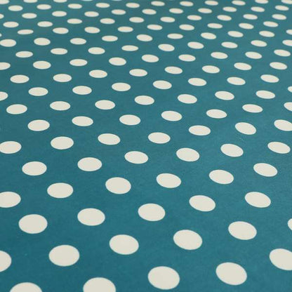 Freedom Printed Velvet Fabric Blue White Dotted Spots Pattern Upholstery Fabrics CTR-450 - Roman Blinds