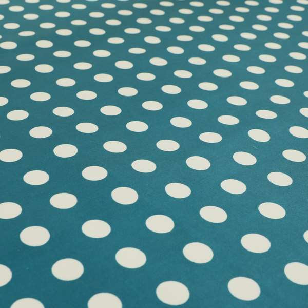Freedom Printed Velvet Fabric Blue White Dotted Spots Pattern Upholstery Fabrics CTR-450