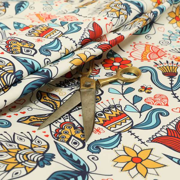 Freedom Printed Velvet Fabric Colourful Artistic New Modern Pattern Upholstery Fabric CTR-460 - Roman Blinds