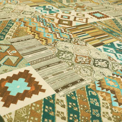 Freedom Printed Velvet Fabric Tribal Brown Aztec Theme Patchwork Upholstery Fabric CTR-461