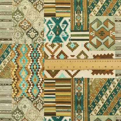 Freedom Printed Velvet Fabric Tribal Brown Aztec Theme Patchwork Upholstery Fabric CTR-461 - Handmade Cushions