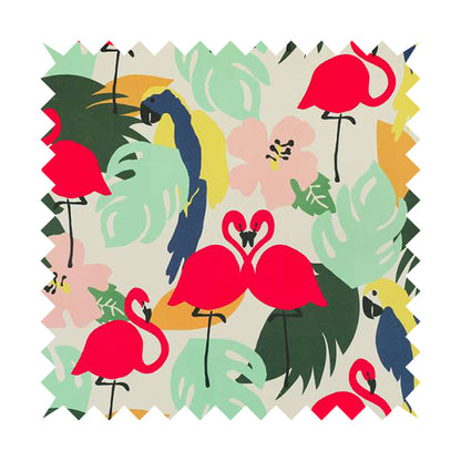 Freedom Printed Velvet Fabric Flamingo Parrots Animal Pattern Printed On Length Of Fabric Upholstery Fabric CTR-462 - Made To Measure Curtains