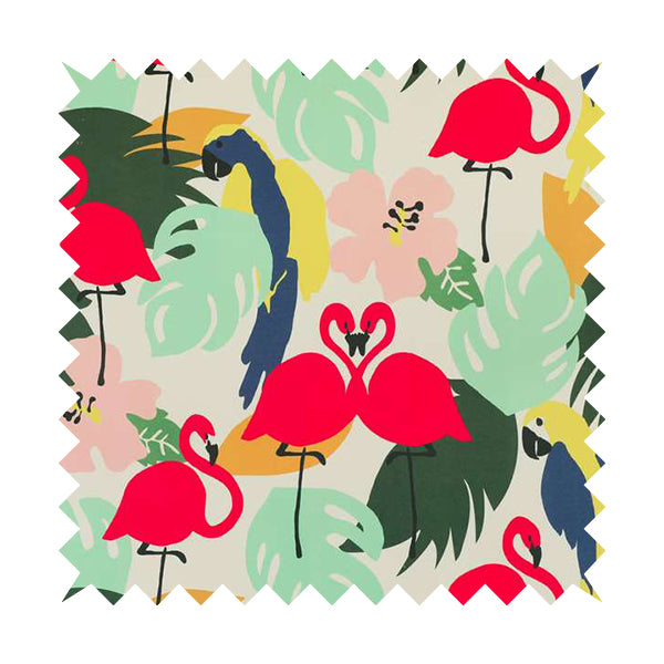 Freedom Printed Velvet Fabric Flamingo Parrots Animal Pattern Printed On Length Of Fabric Upholstery Fabric CTR-462