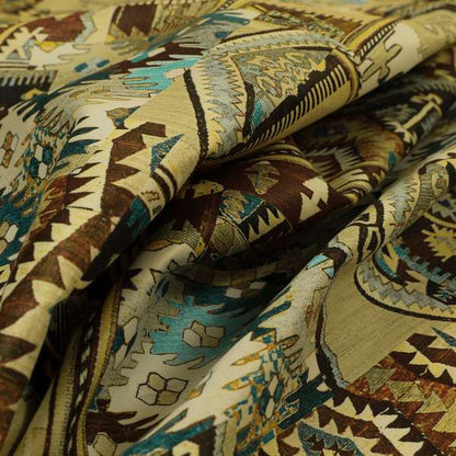 Freedom Printed Velvet Fabric Tribal Old Aztec Theme Patchwork Pattern Upholstery Fabric CTR-463