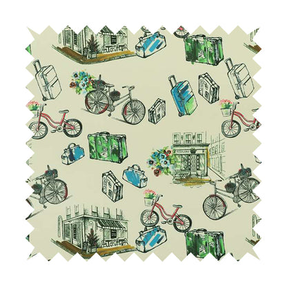 Freedom Printed Velvet Fabric Bicycle Outdoor Travel Suitcase Pattern Upholstery Fabrics CTR-466 - Roman Blinds