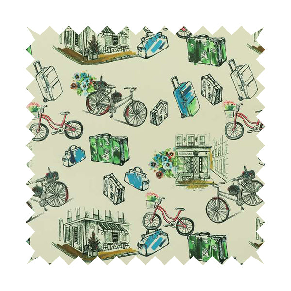 Freedom Printed Velvet Fabric Bicycle Outdoor Travel Suitcase Pattern Upholstery Fabrics CTR-466 - Handmade Cushions