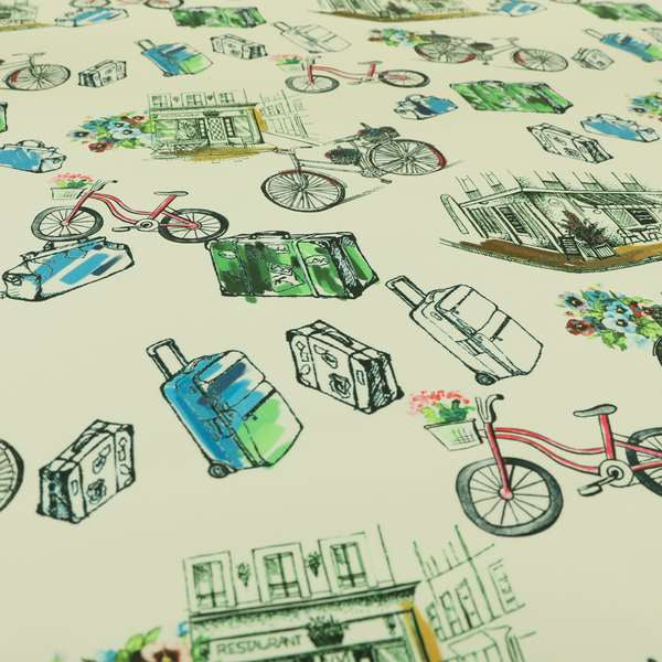 Freedom Printed Velvet Fabric Bicycle Outdoor Travel Suitcase Pattern Upholstery Fabrics CTR-466 - Made To Measure Curtains