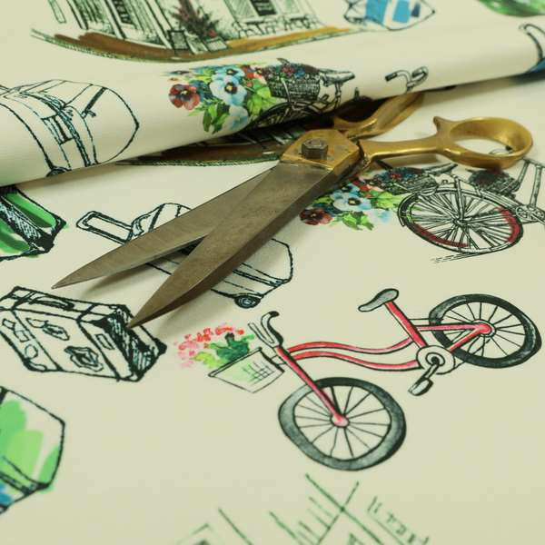 Freedom Printed Velvet Fabric Bicycle Outdoor Travel Suitcase Pattern Upholstery Fabrics CTR-466 - Roman Blinds