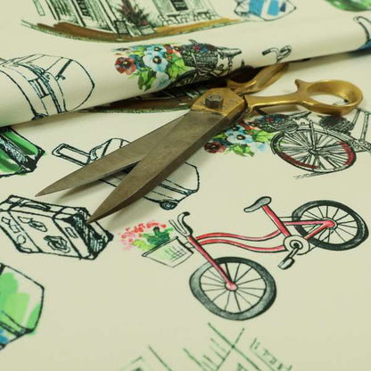 Freedom Printed Velvet Fabric Bicycle Outdoor Travel Suitcase Pattern Upholstery Fabrics CTR-466 - Handmade Cushions