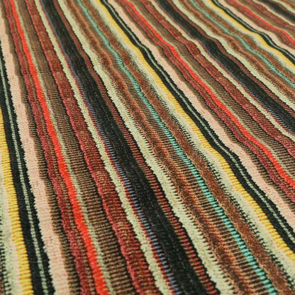 Freedom Printed Velvet Fabric Funky Multicolour Striped Pattern Upholstery Fabrics CTR-467 - Made To Measure Curtains