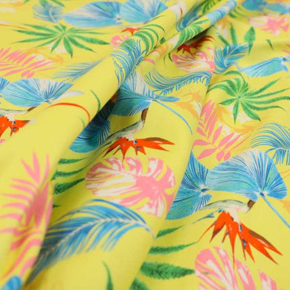 Freedom Printed Velvet Fabric Yellow Chinese Floral Blossom Pattern Upholstery Fabrics CTR-480