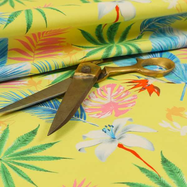 Freedom Printed Velvet Fabric Yellow Chinese Floral Blossom Pattern Upholstery Fabrics CTR-480 - Made To Measure Curtains