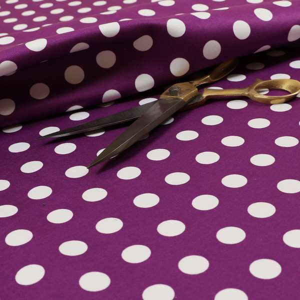 Freedom Printed Velvet Fabric Purple White Spotted Pattern Printed Upholstery Fabric CTR-481 - Roman Blinds