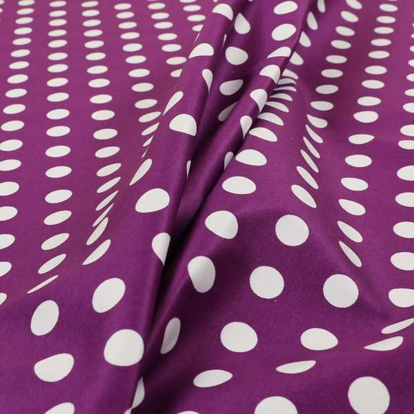 Freedom Printed Velvet Fabric Purple White Spotted Pattern Printed Upholstery Fabric CTR-481 - Roman Blinds