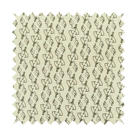 Freedom Printed Velvet Fabric White Goose Hare Farm Animal Theme Pattern Upholstery Fabric CTR-484