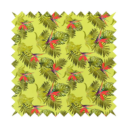 Freedom Printed Velvet Fabric Yellow Pink Jungle All Floral Pattern Upholstery Fabrics CTR-485 - Roman Blinds