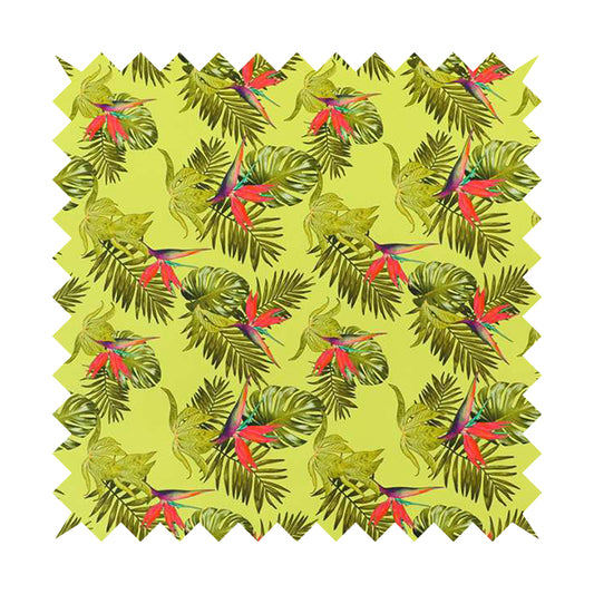 Freedom Printed Velvet Fabric Yellow Pink Jungle All Floral Pattern Upholstery Fabrics CTR-485