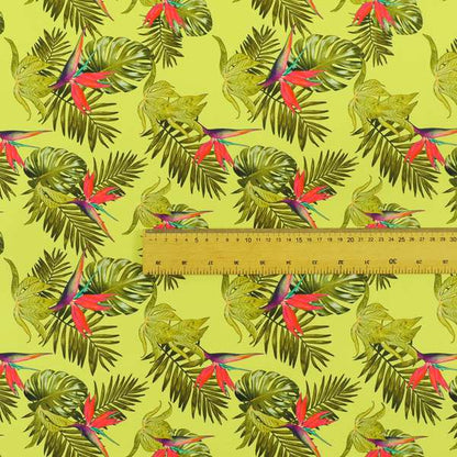 Freedom Printed Velvet Fabric Yellow Pink Jungle All Floral Pattern Upholstery Fabrics CTR-485 - Roman Blinds