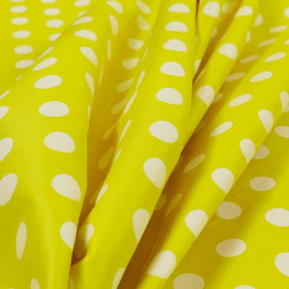 Freedom Printed Velvet Fabric Yellow White Spotted Pattern Upholstery Fabrics CTR-486 - Roman Blinds