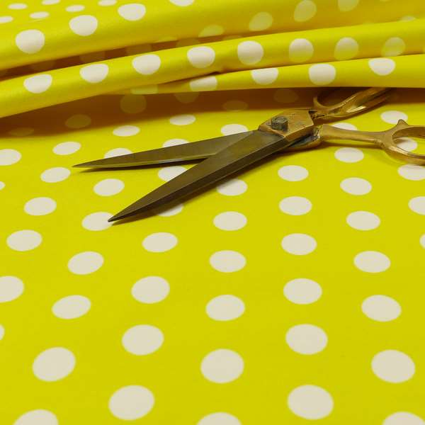 Freedom Printed Velvet Fabric Yellow White Spotted Pattern Upholstery Fabrics CTR-486 - Roman Blinds