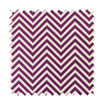 Freedom Printed Velvet Fabric Purple White Chevron Stripe Pattern Upholstery Fabrics CTR-488 - Roman Blinds