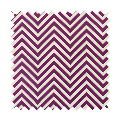 Freedom Printed Velvet Fabric Purple White Chevron Stripe Pattern Upholstery Fabrics CTR-488 - Handmade Cushions