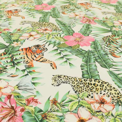 Freedom Printed Velvet Fabric Tiger Cheetah Animal Jungle Wildlife Pattern Upholstery Fabric CTR-489 - Roman Blinds