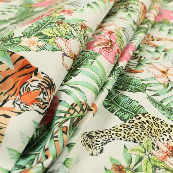 Freedom Printed Velvet Fabric Tiger Cheetah Animal Jungle Wildlife Pattern Upholstery Fabric CTR-489 - Roman Blinds