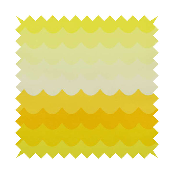 Freedom Printed Velvet Fabric Collection Yellow Waves Pattern Upholstery Fabric CTR-49