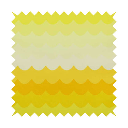 Freedom Printed Velvet Fabric Collection Yellow Waves Pattern Upholstery Fabric CTR-49